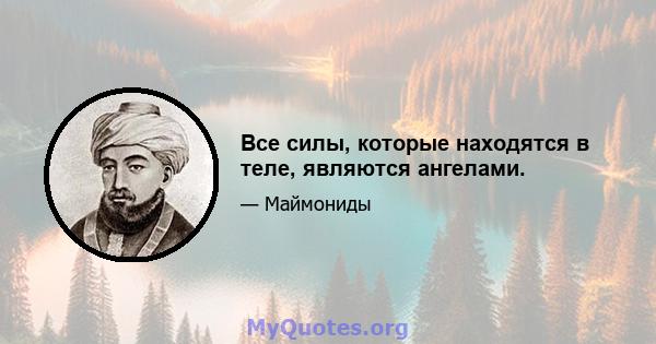 Все силы, которые находятся в теле, являются ангелами.