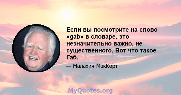 Если вы посмотрите на слово «gab» в словаре, это незначительно важно, не существенного. Вот что такое Габ.