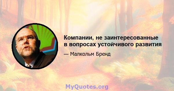 Компании, не заинтересованные в вопросах устойчивого развития