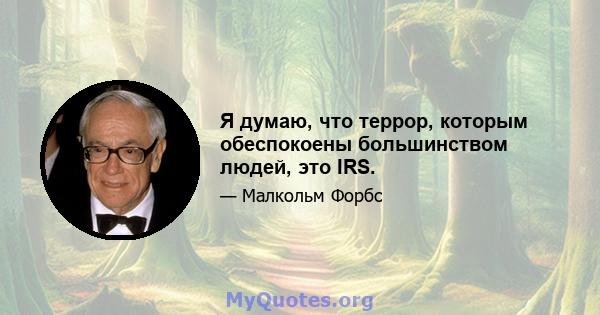 Я думаю, что террор, которым обеспокоены большинством людей, это IRS.