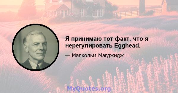 Я принимаю тот факт, что я нерегулировать Egghead.