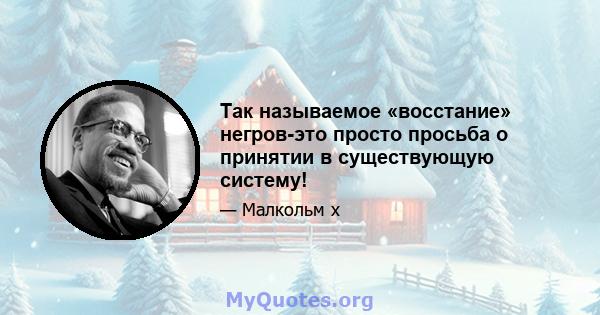 Так называемое «восстание» негров-это просто просьба о принятии в существующую систему!