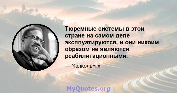 Тюремные системы в этой стране на самом деле эксплуатируются, и они никоим образом не являются реабилитационными.