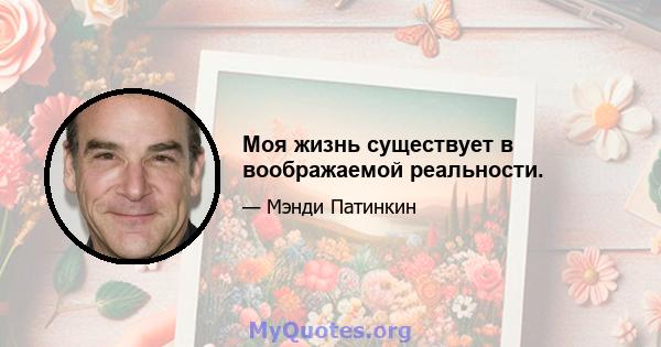 Моя жизнь существует в воображаемой реальности.