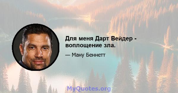 Для меня Дарт Вейдер - воплощение зла.