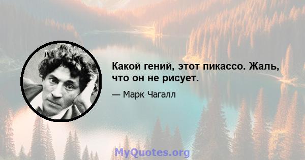 Какой гений, этот пикассо. Жаль, что он не рисует.