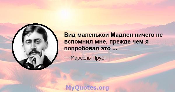 Вид маленькой Мадлен ничего не вспомнил мне, прежде чем я попробовал это ...