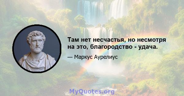 Там нет несчастья, но несмотря на это, благородство - удача.