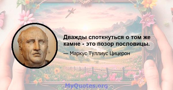 Дважды споткнуться о том же камне - это позор пословицы.