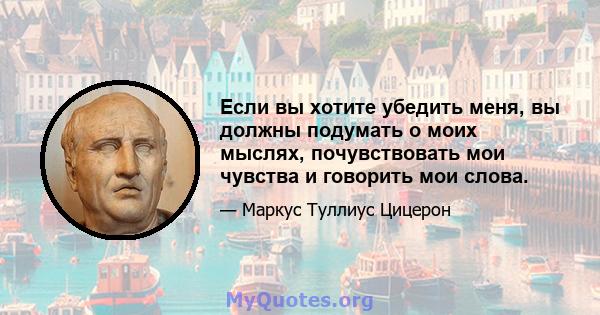 Если вы хотите убедить меня, вы должны подумать о моих мыслях, почувствовать мои чувства и говорить мои слова.