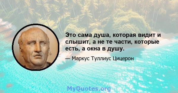 Это сама душа, которая видит и слышит, а не те части, которые есть, а окна в душу.