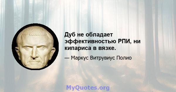 Дуб не обладает эффективностью РПИ, ни кипариса в вязке.