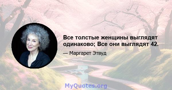 Все толстые женщины выглядят одинаково; Все они выглядят 42.