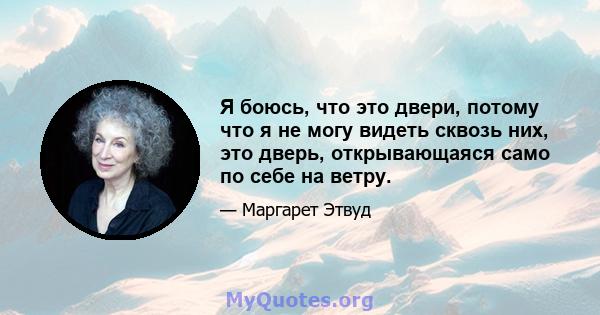 Я боюсь, что это двери, потому что я не могу видеть сквозь них, это дверь, открывающаяся само по себе на ветру.