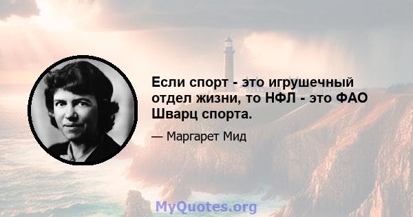 Если спорт - это игрушечный отдел жизни, то НФЛ - это ФАО Шварц спорта.