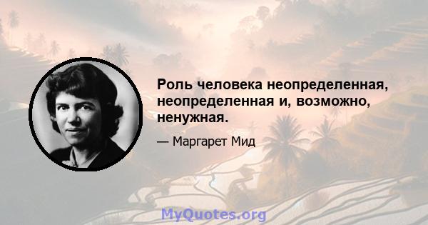 Роль человека неопределенная, неопределенная и, возможно, ненужная.