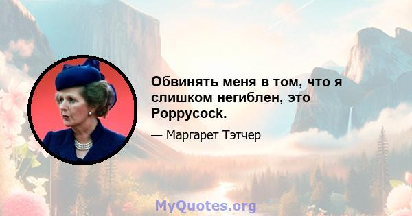 Обвинять меня в том, что я слишком негиблен, это Poppycock.