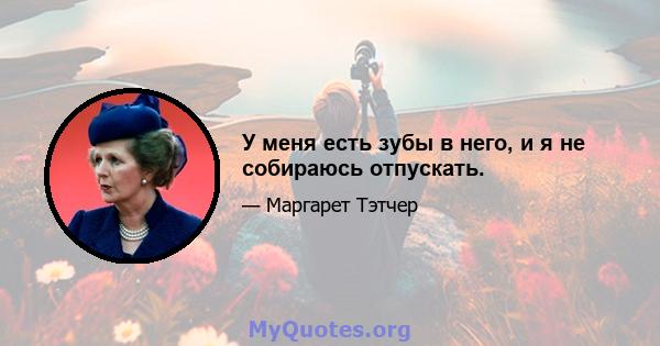 У меня есть зубы в него, и я не собираюсь отпускать.