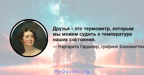 Друзья - это термометр, которым мы можем судить о температуре наших состояний.