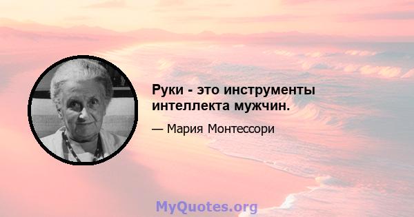 Руки - это инструменты интеллекта мужчин.