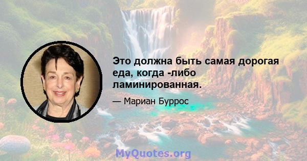 Это должна быть самая дорогая еда, когда -либо ламинированная.