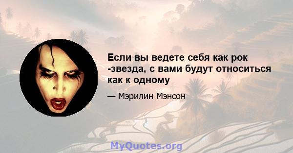 Если вы ведете себя как рок -звезда, с вами будут относиться как к одному