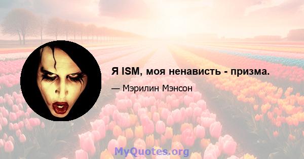 Я ISM, моя ненависть - призма.