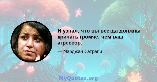 Я узнал, что вы всегда должны кричать громче, чем ваш агрессор.