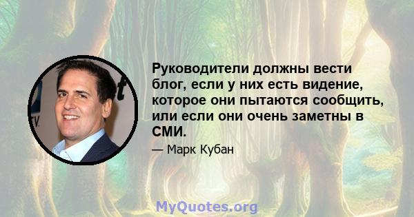 Руководители должны вести блог, если у них есть видение, которое они пытаются сообщить, или если они очень заметны в СМИ.