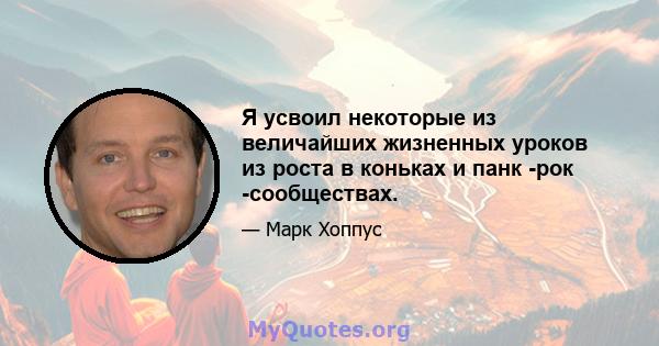 Я усвоил некоторые из величайших жизненных уроков из роста в коньках и панк -рок -сообществах.