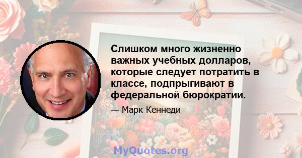 Слишком много жизненно важных учебных долларов, которые следует потратить в классе, подпрыгивают в федеральной бюрократии.