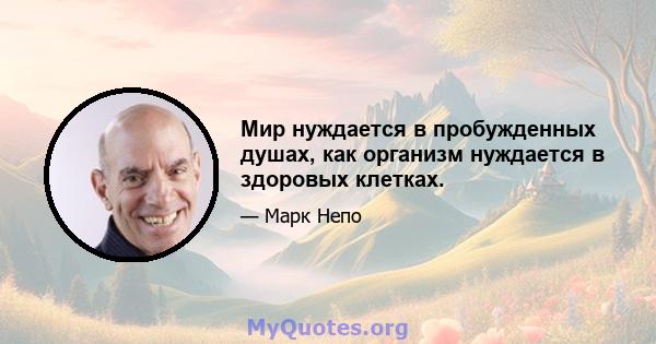 Мир нуждается в пробужденных душах, как организм нуждается в здоровых клетках.