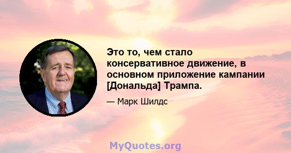 Это то, чем стало консервативное движение, в основном приложение кампании [Дональда] Трампа.