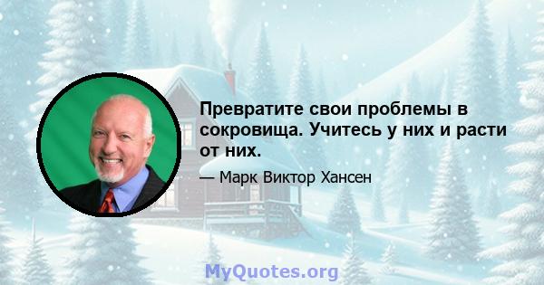 Превратите свои проблемы в сокровища. Учитесь у них и расти от них.