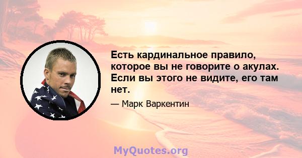 Есть кардинальное правило, которое вы не говорите о акулах. Если вы этого не видите, его там нет.