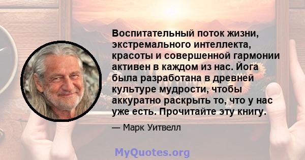 Воспитательный поток жизни, экстремального интеллекта, красоты и совершенной гармонии активен в каждом из нас. Йога была разработана в древней культуре мудрости, чтобы аккуратно раскрыть то, что у нас уже есть.