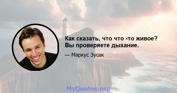 Как сказать, что что -то живое? Вы проверяете дыхание.