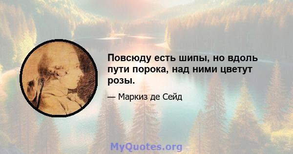 Повсюду есть шипы, но вдоль пути порока, над ними цветут розы.