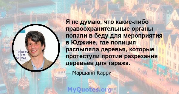 Я не думаю, что какие-либо правоохранительные органы попали в беду для мероприятия в Юджине, где полиция распыляла деревья, которые протестули против разрезания деревьев для гаража.