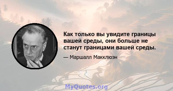 Как только вы увидите границы вашей среды, они больше не станут границами вашей среды.