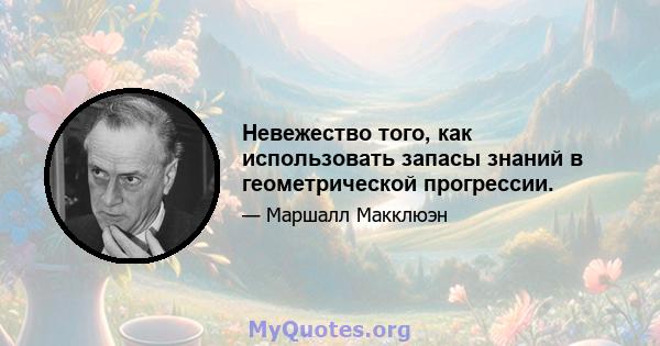 Невежество того, как использовать запасы знаний в геометрической прогрессии.