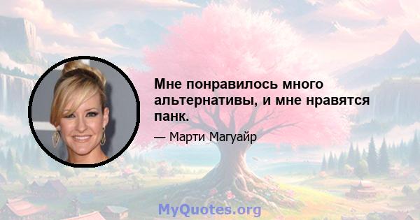 Мне понравилось много альтернативы, и мне нравятся панк.