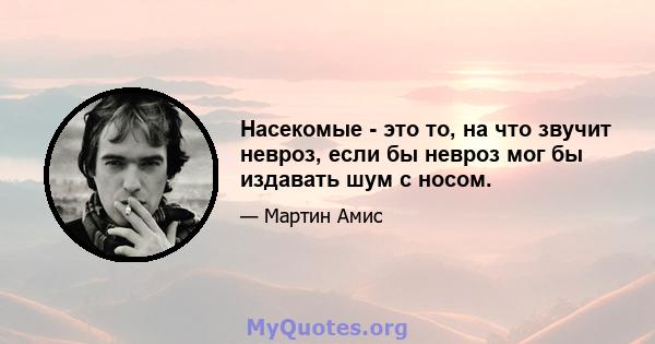 Насекомые - это то, на что звучит невроз, если бы невроз мог бы издавать шум с носом.