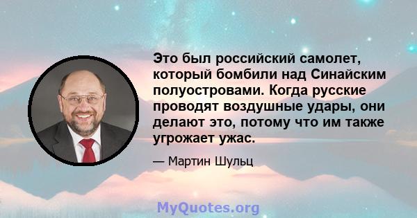 Это был российский самолет, который бомбили над Синайским полуостровами. Когда русские проводят воздушные удары, они делают это, потому что им также угрожает ужас.