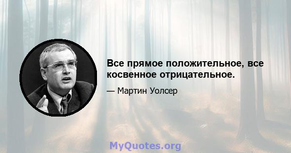 Все прямое положительное, все косвенное отрицательное.