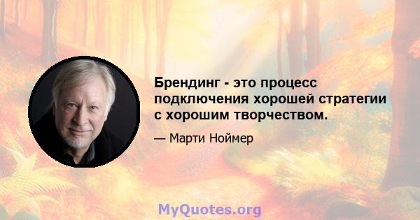 Брендинг - это процесс подключения хорошей стратегии с хорошим творчеством.