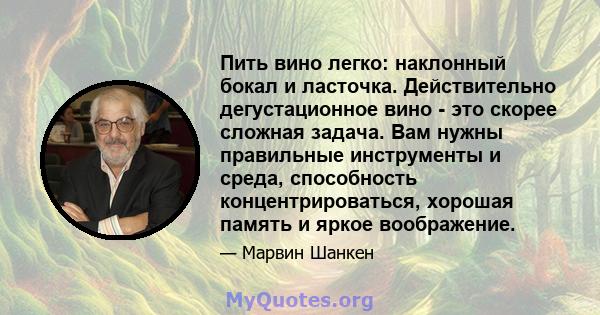 Пить вино легко: наклонный бокал и ласточка. Действительно дегустационное вино - это скорее сложная задача. Вам нужны правильные инструменты и среда, способность концентрироваться, хорошая память и яркое воображение.