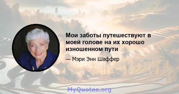 Мои заботы путешествуют в моей голове на их хорошо изношенном пути