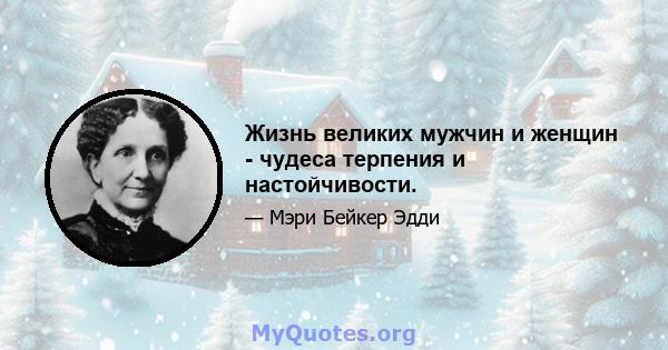 Жизнь великих мужчин и женщин - чудеса терпения и настойчивости.