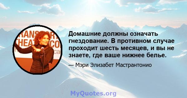 Домашние должны означать гнездование. В противном случае проходит шесть месяцев, и вы не знаете, где ваше нижнее белье.